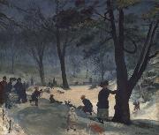 William Glackens Central Park oil painting